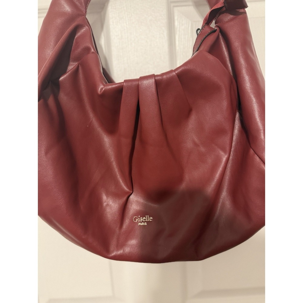 Soft,‎ slouchy Giselle Paris Adele hobo bag in a rich red/burgundy shade